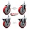 Service Caster 5 Inch Red Polyurethane 10 MM Threaded Stem Caster Set 2 Brakes SCC SCC-TS20S514-PPUB-RED-M1015-2-PLB-2 - alternate 5